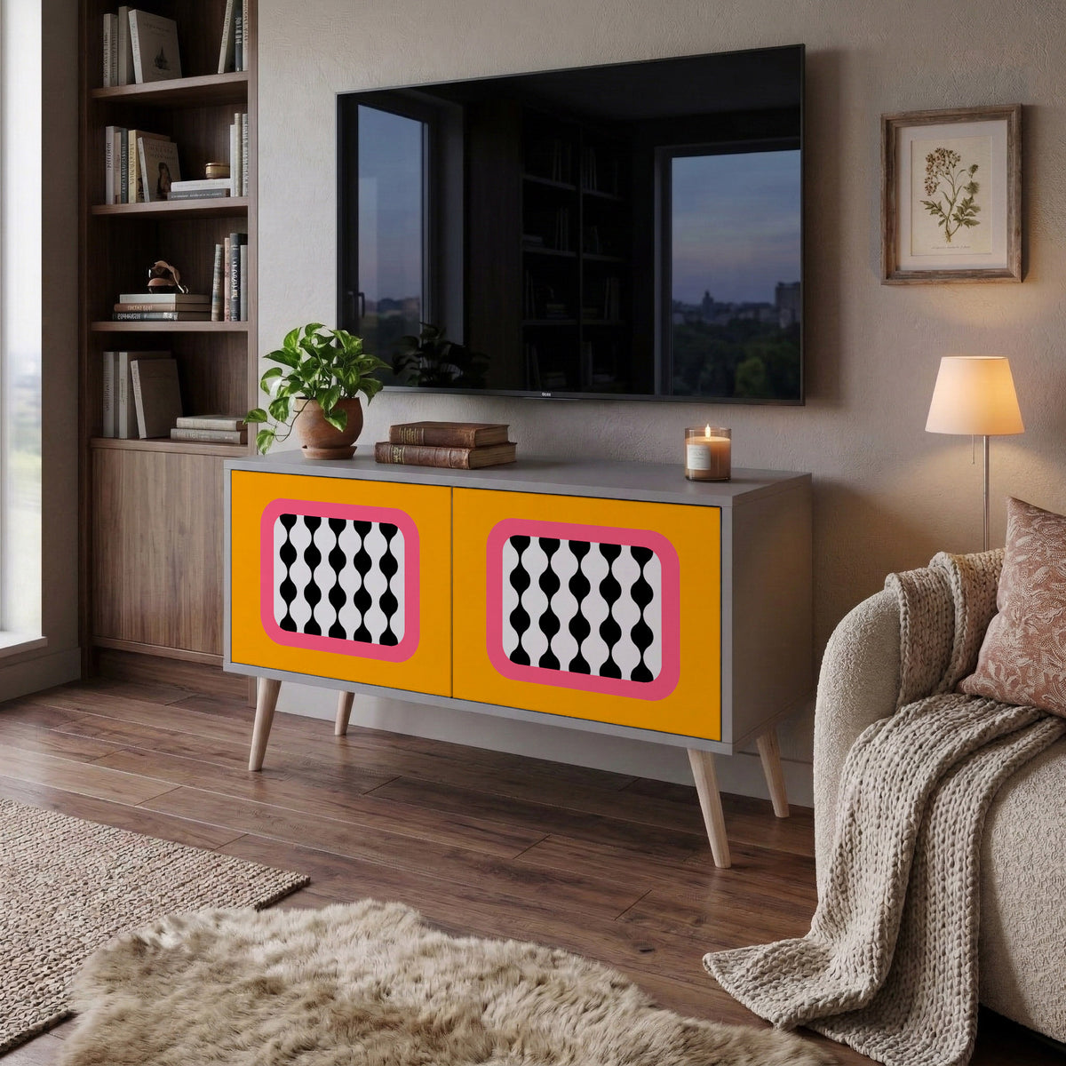 TEARS IN HEAVEN Mueble de TV Compacto de 2 puertas