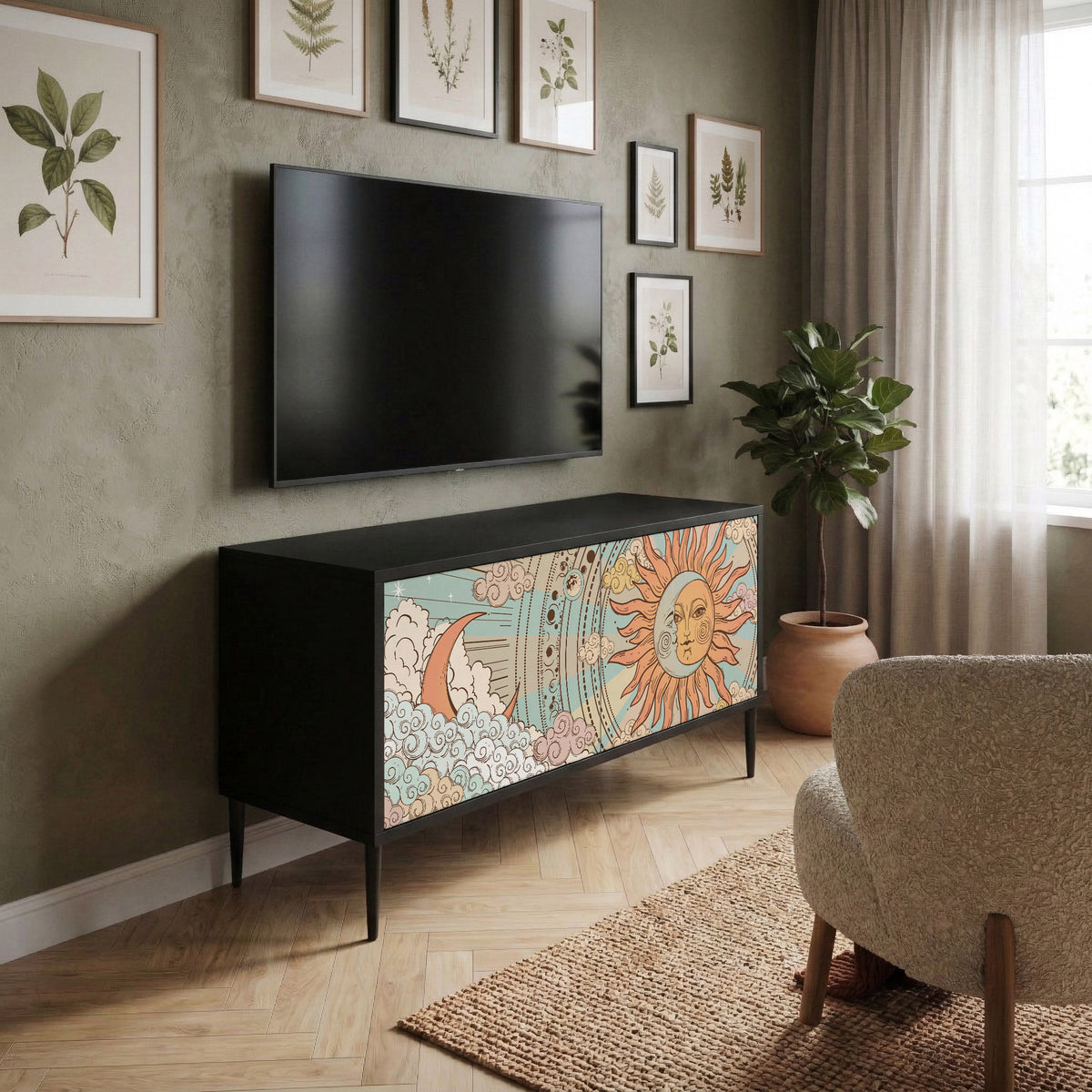 MYSTICAL STRUCTURE Mueble de TV Compacto de 2 puertas