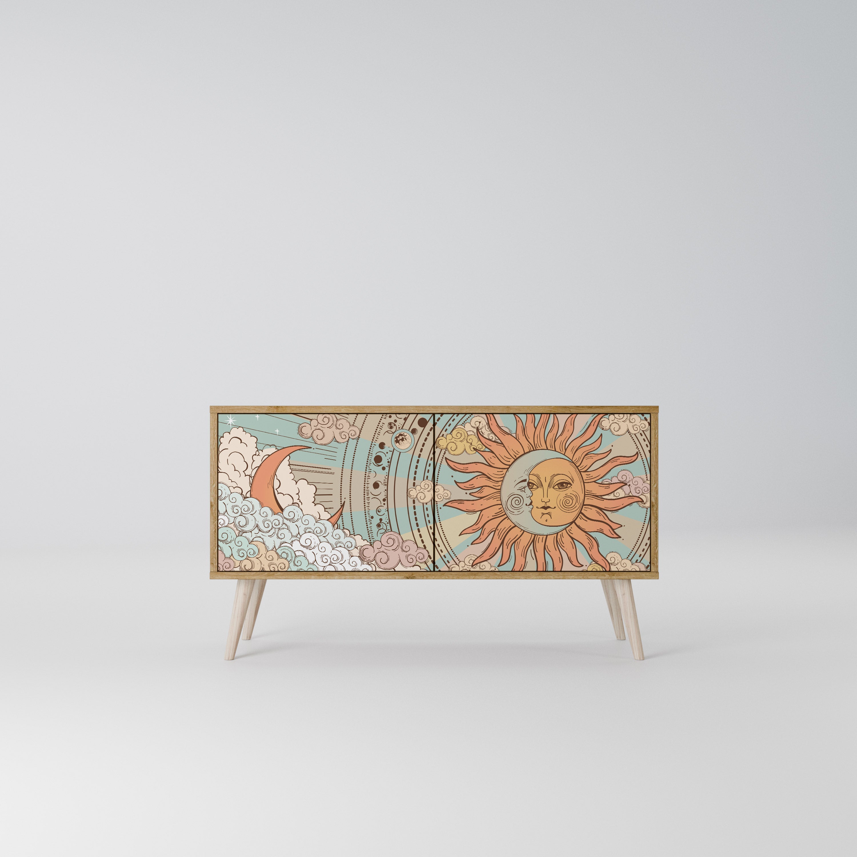 MYSTICAL STRUCTURE Compact 2-Door TV Cabinet