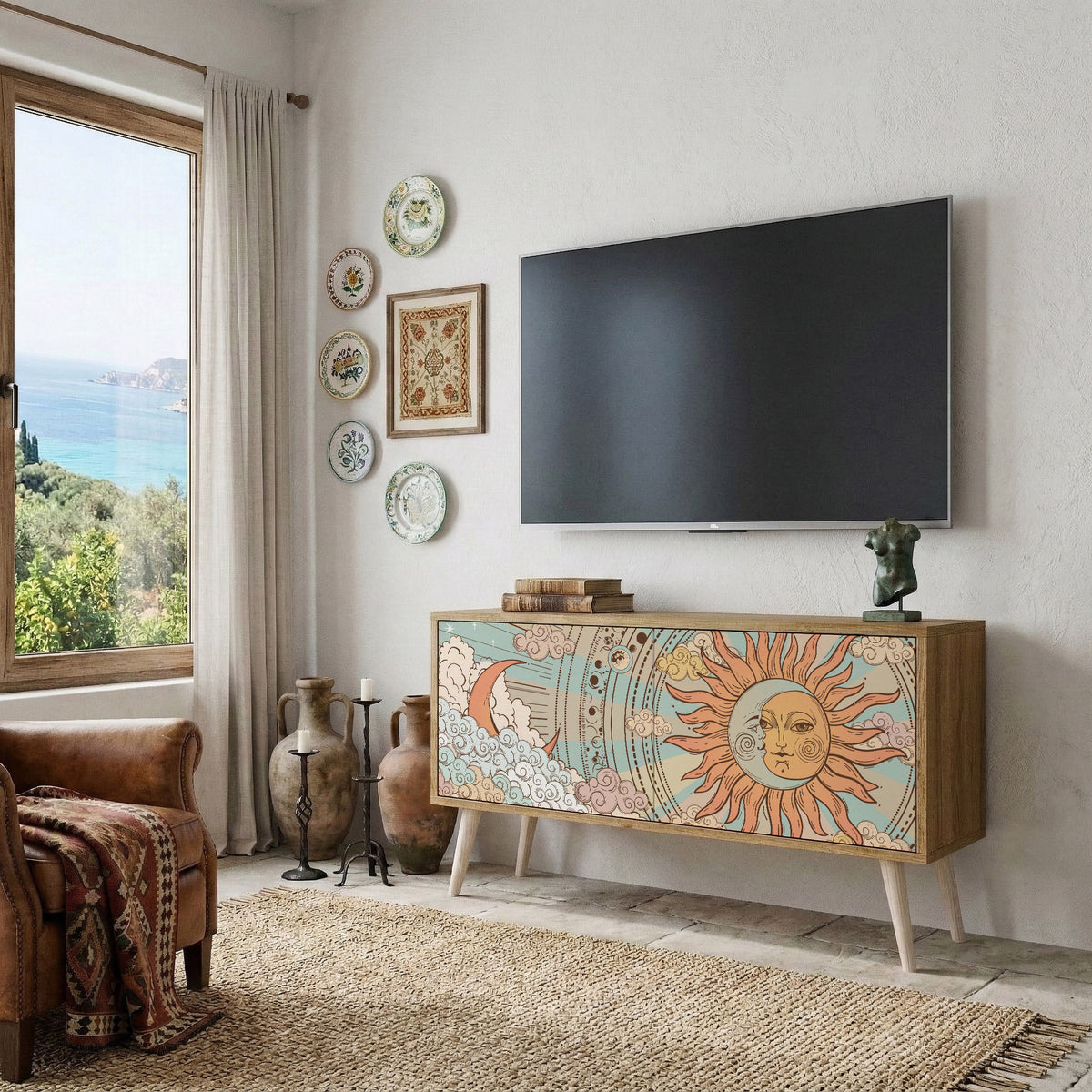 MYSTICAL STRUCTURE Mueble de TV Compacto de 2 puertas