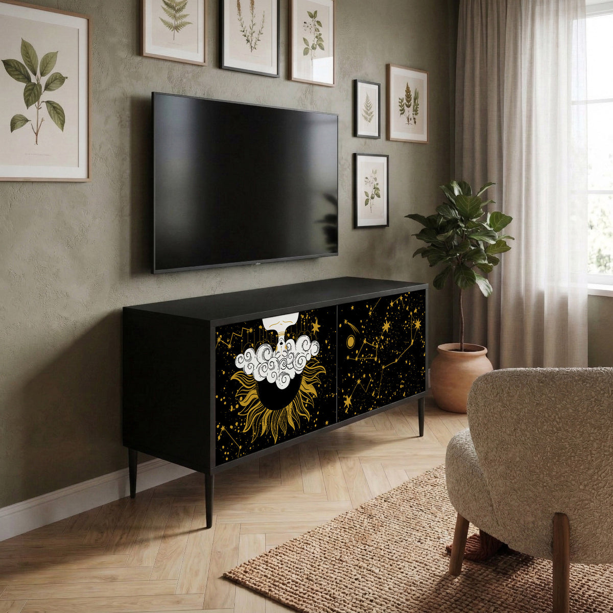 STELLAR CONSTELLATIONS Mueble de TV Compacto de 2 puertas