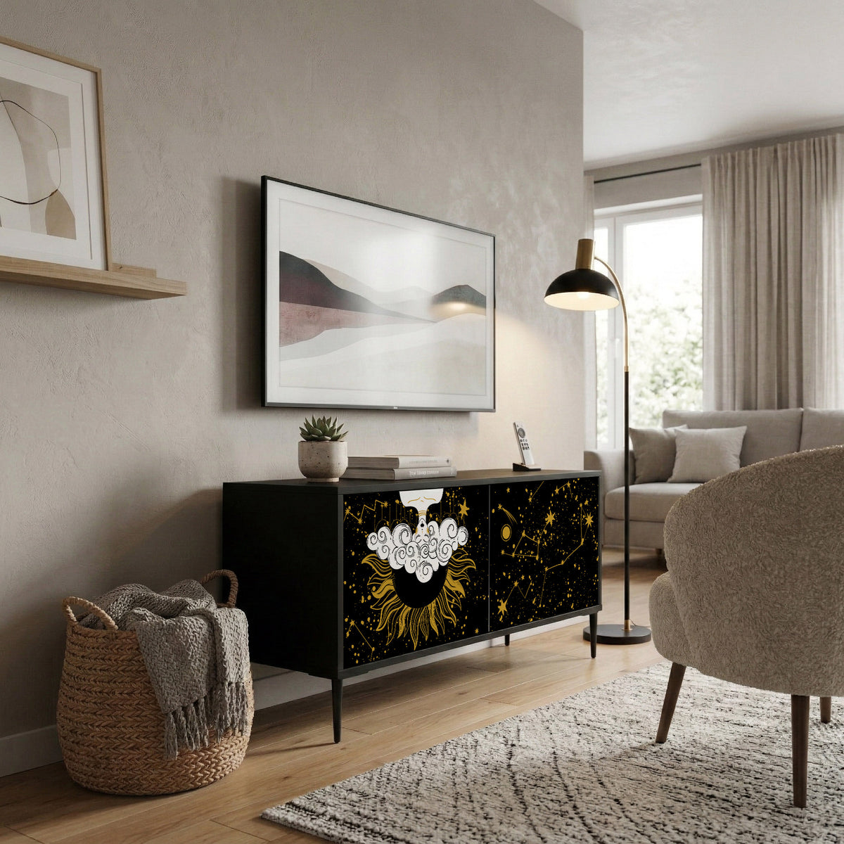 STELLAR CONSTELLATIONS Mueble de TV Compacto de 2 puertas