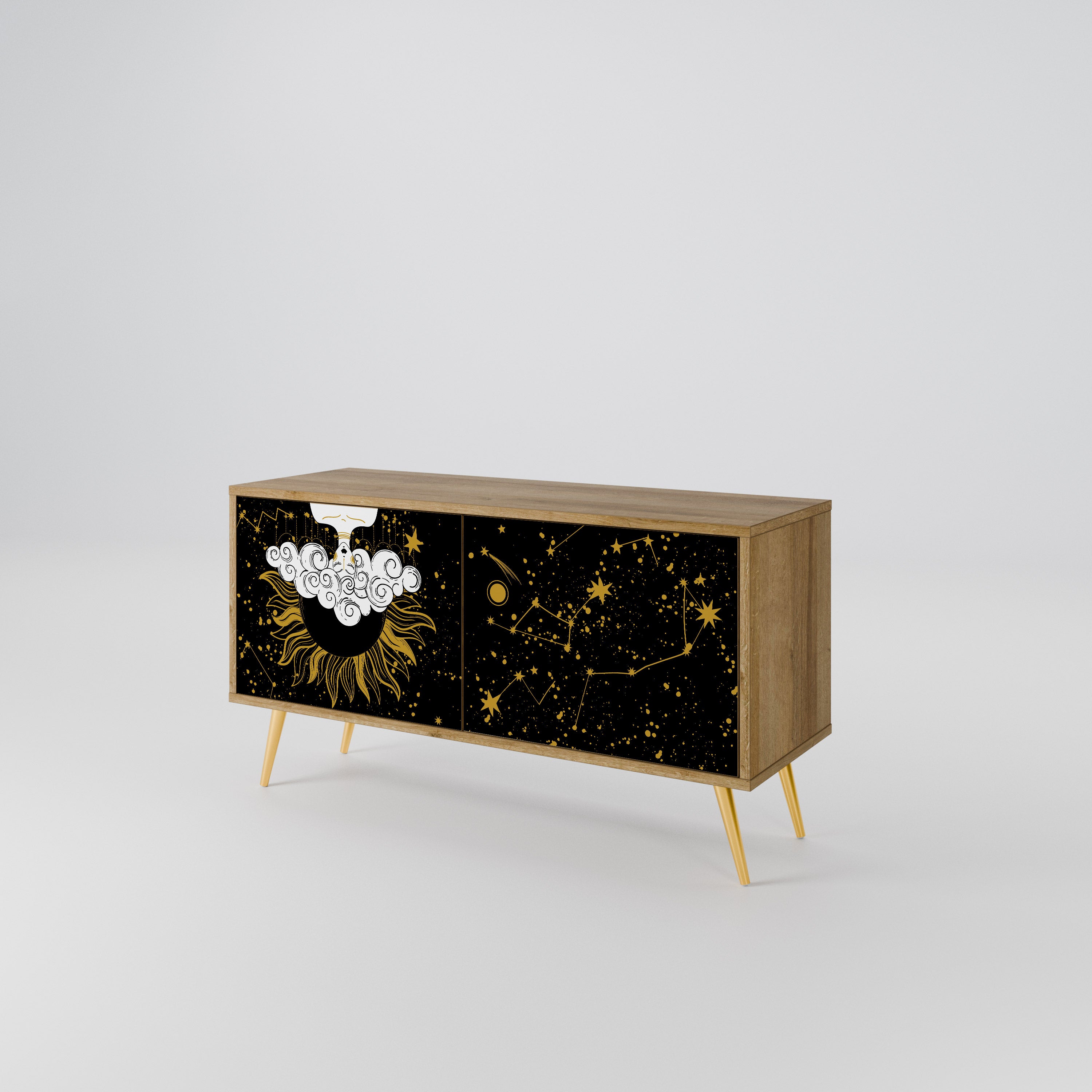 STELLAR CONSTELLATIONS Mueble de TV Compacto de 2 puertas