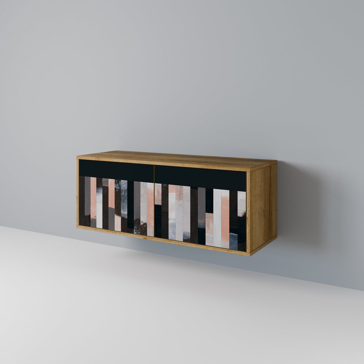 COLLAGE OF RECTANGLES Mueble de TV Compacto de 2 puertas