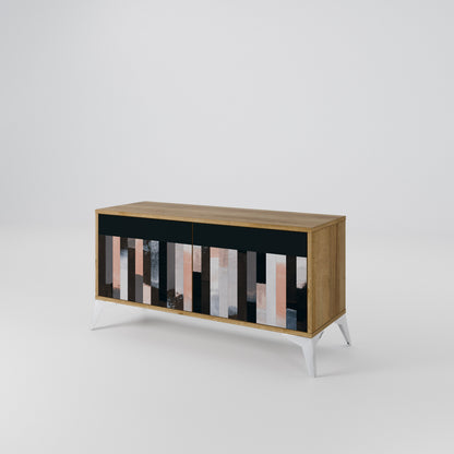 COLLAGE OF RECTANGLES Mueble de TV Compacto de 2 puertas