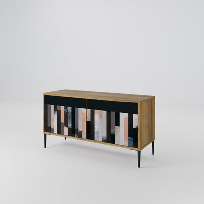 COLLAGE OF RECTANGLES Mueble de TV Compacto de 2 puertas