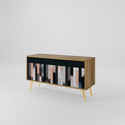 COLLAGE OF RECTANGLES Mueble de TV Compacto de 2 puertas