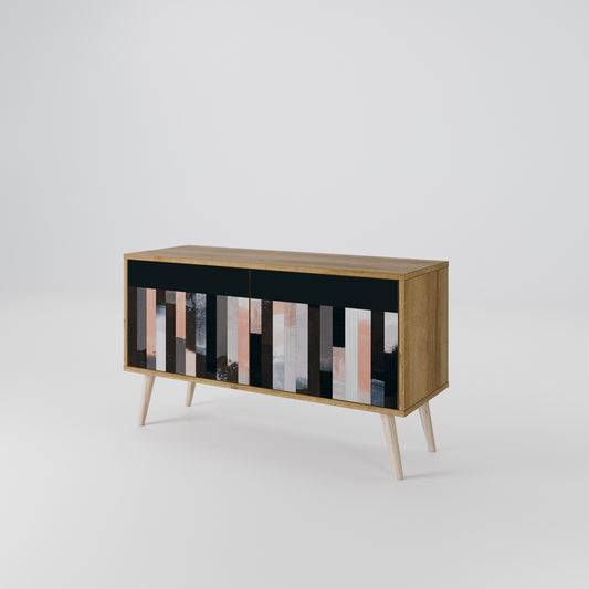 COLLAGE OF RECTANGLES Mueble de TV Compacto de 2 puertas
