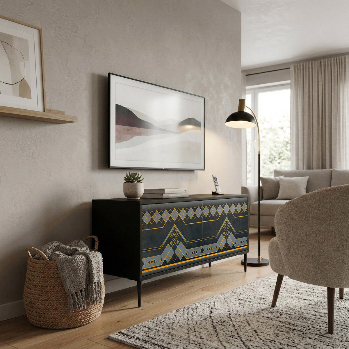 ROYAL ORDINARINESS Mueble de TV Compacto de 2 puertas