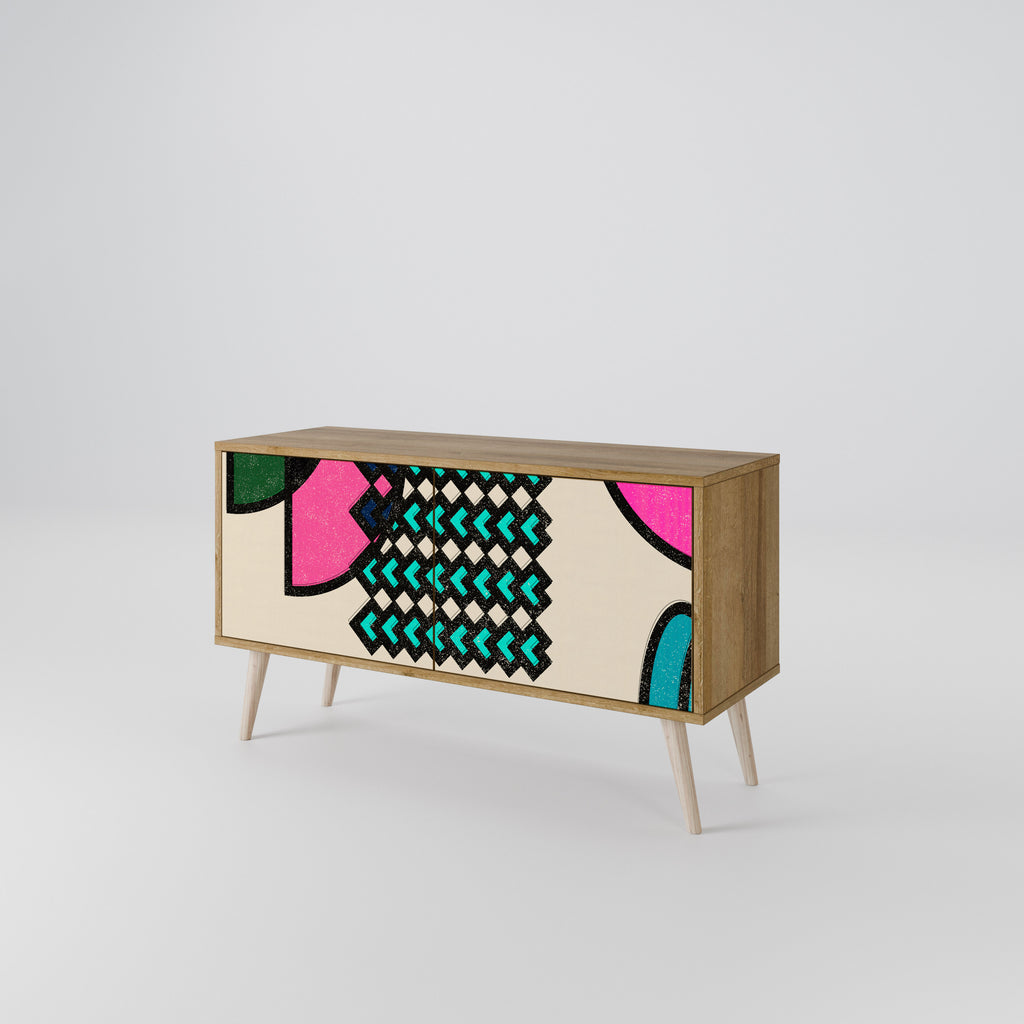 GEOMETRIC RHAPSODY Mueble de TV Compacto de 2 puertas