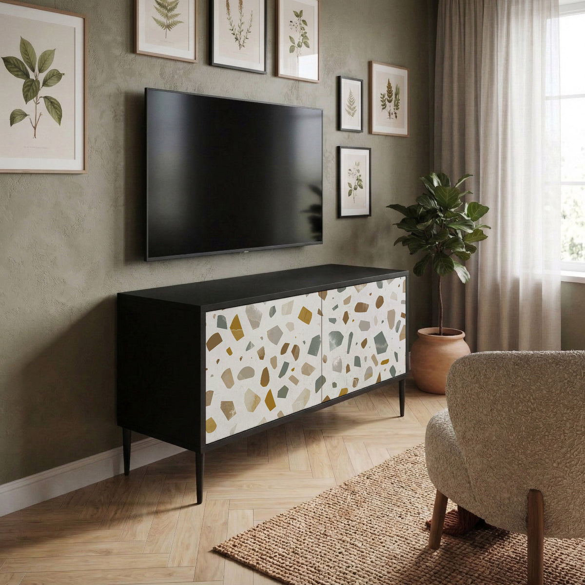 PIECES OF TOMORROW Mueble de TV Compacto de 2 puertas