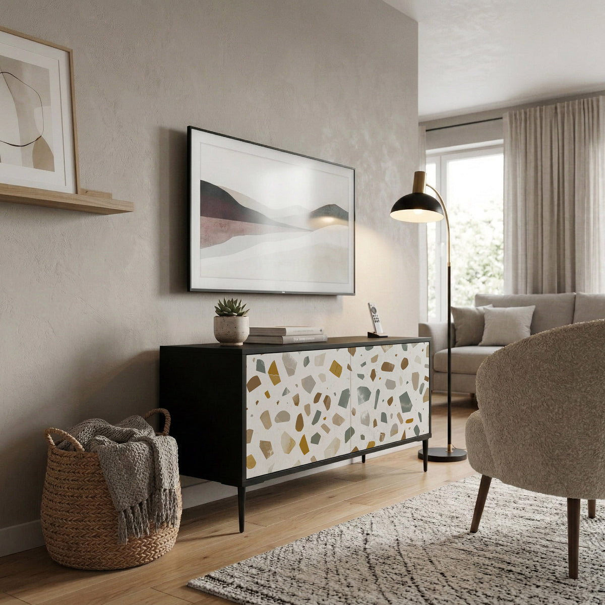 PIECES OF TOMORROW Mueble de TV Compacto de 2 puertas