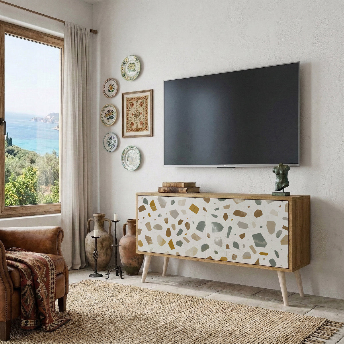 PIECES OF TOMORROW Mueble de TV Compacto de 2 puertas
