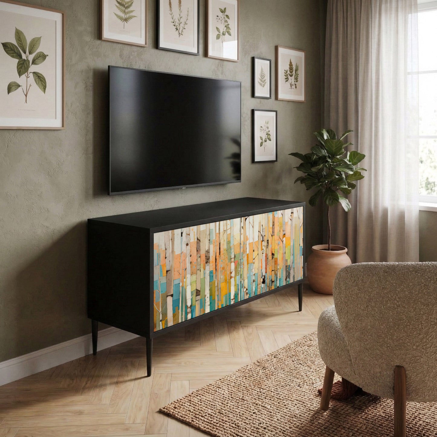 BIRCH KALEIDOSCOPE Mueble de TV Compacto de 2 puertas