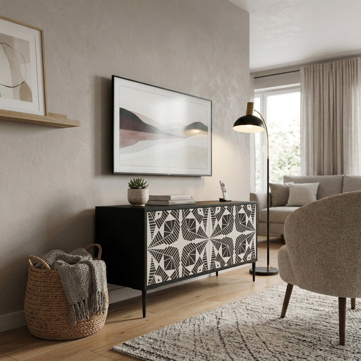 MONOCHROME NEXUS Mueble de TV Compacto de 2 puertas