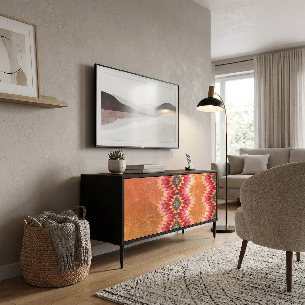 INDIAN FOLK Mueble de TV Compacto de 2 puertas