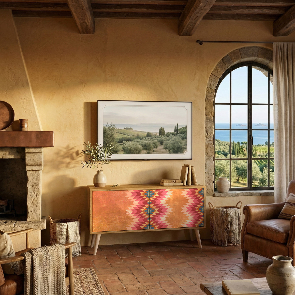 INDIAN FOLK Mueble de TV Compacto de 2 puertas