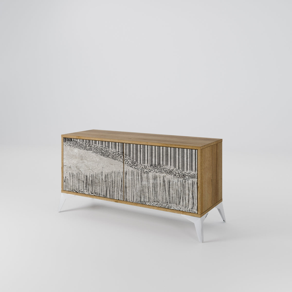 GRAIN LINES Mueble de TV Compacto de 2 puertas