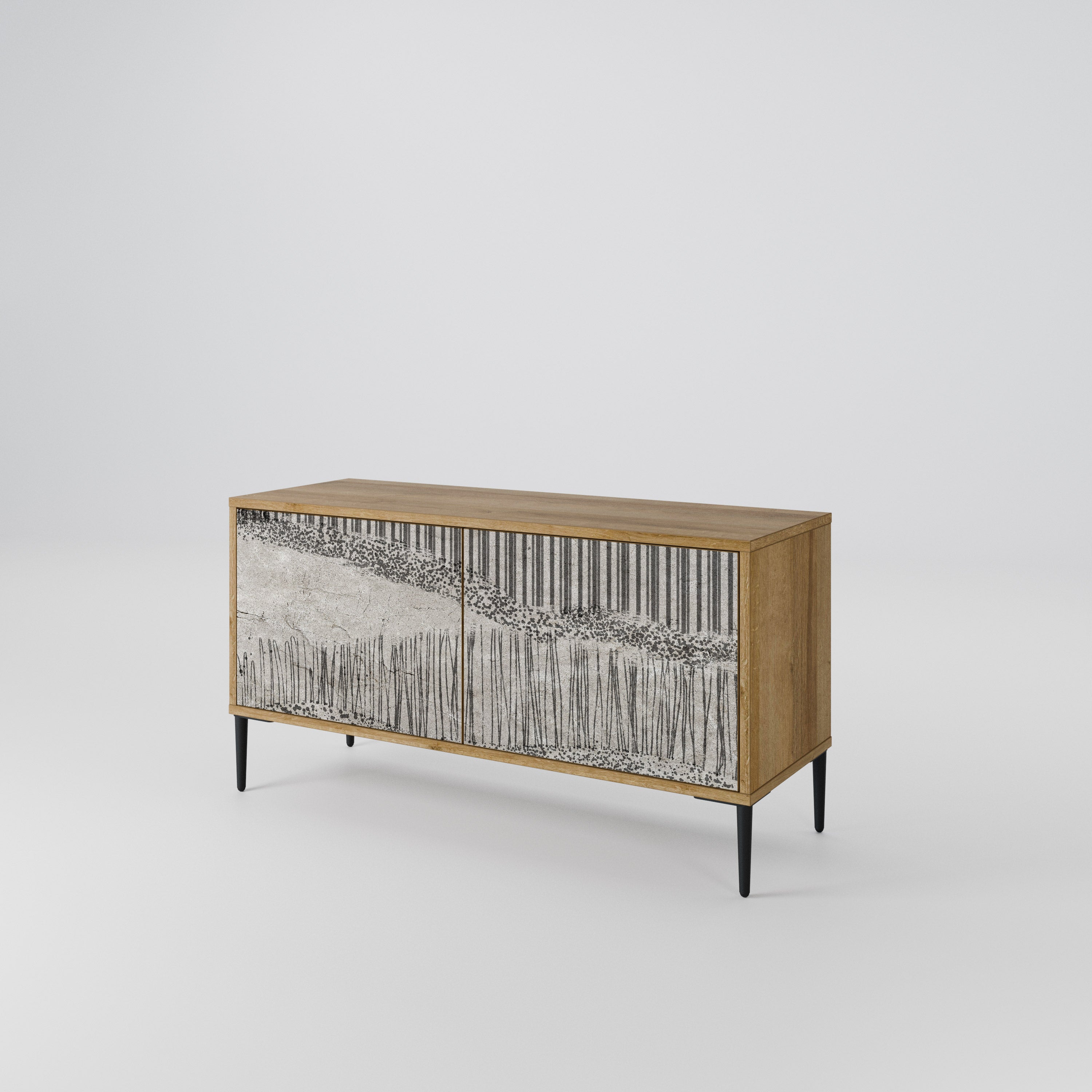 GRAIN LINES Mueble de TV Compacto de 2 puertas