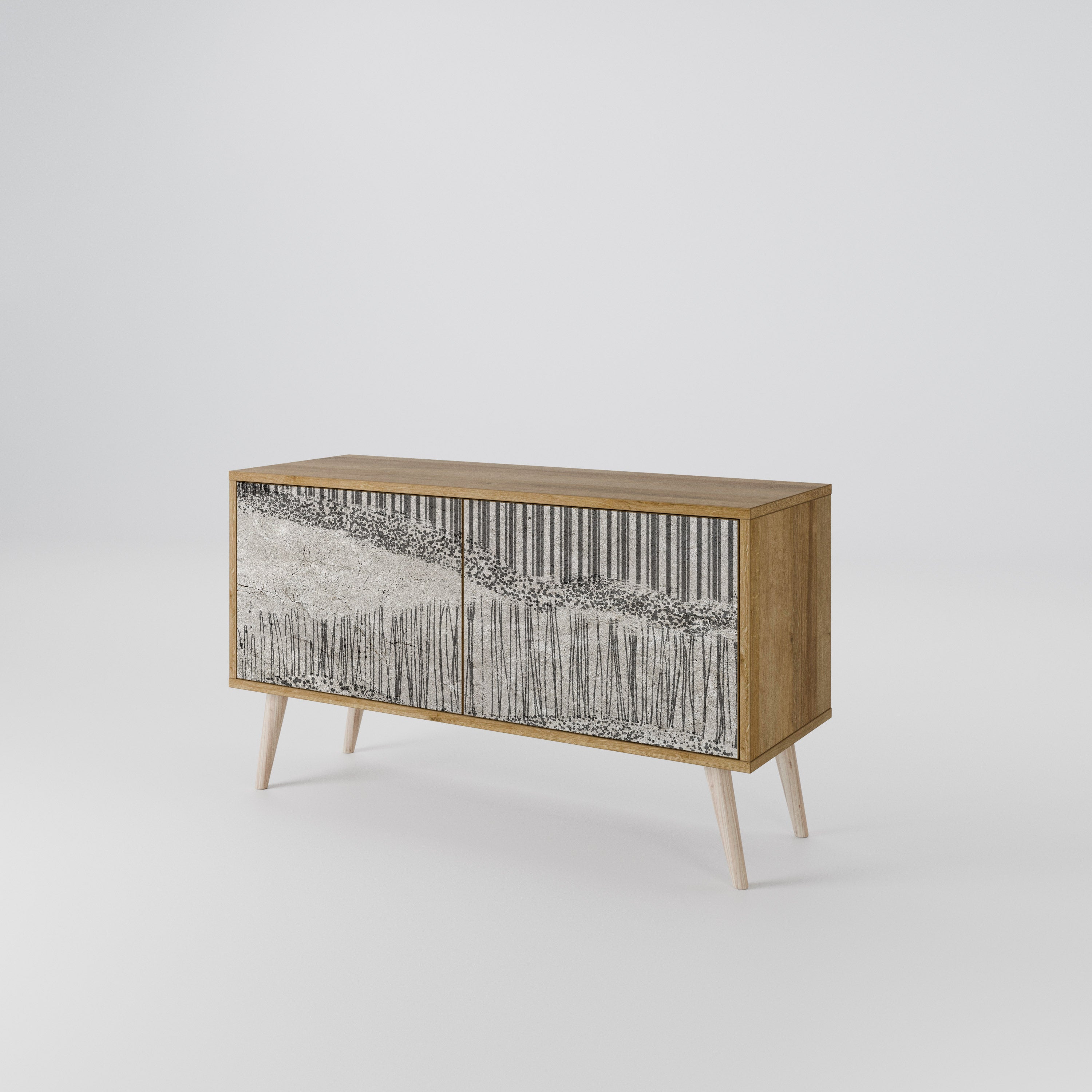 GRAIN LINES Mueble de TV Compacto de 2 puertas