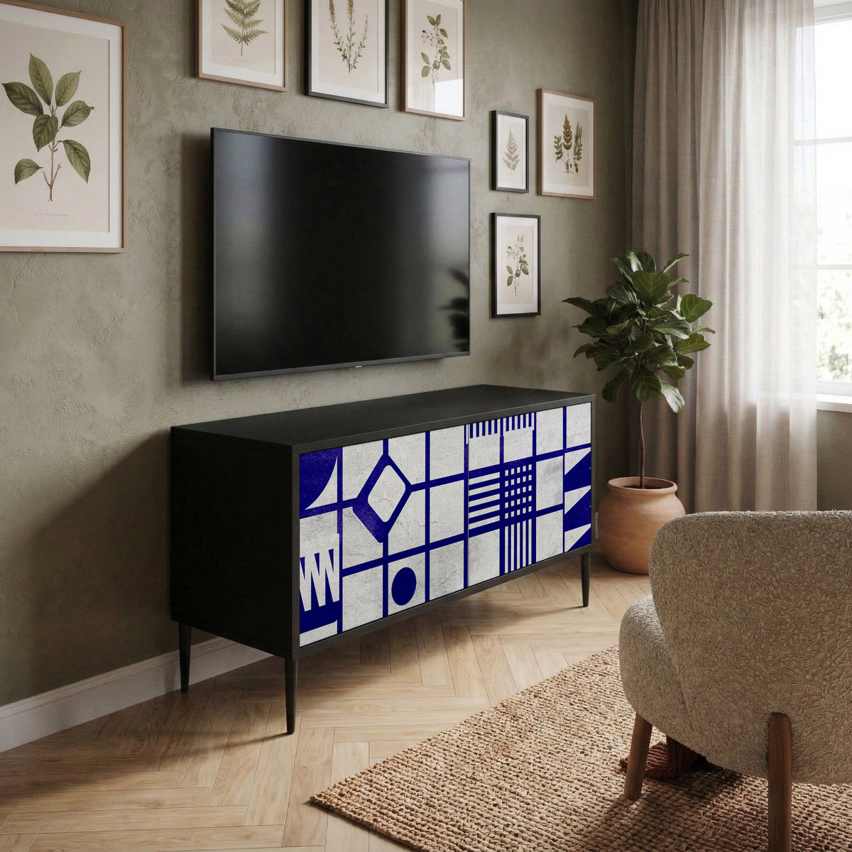 THE RIGHT PLACES Mueble de TV Compacto de 2 puertas