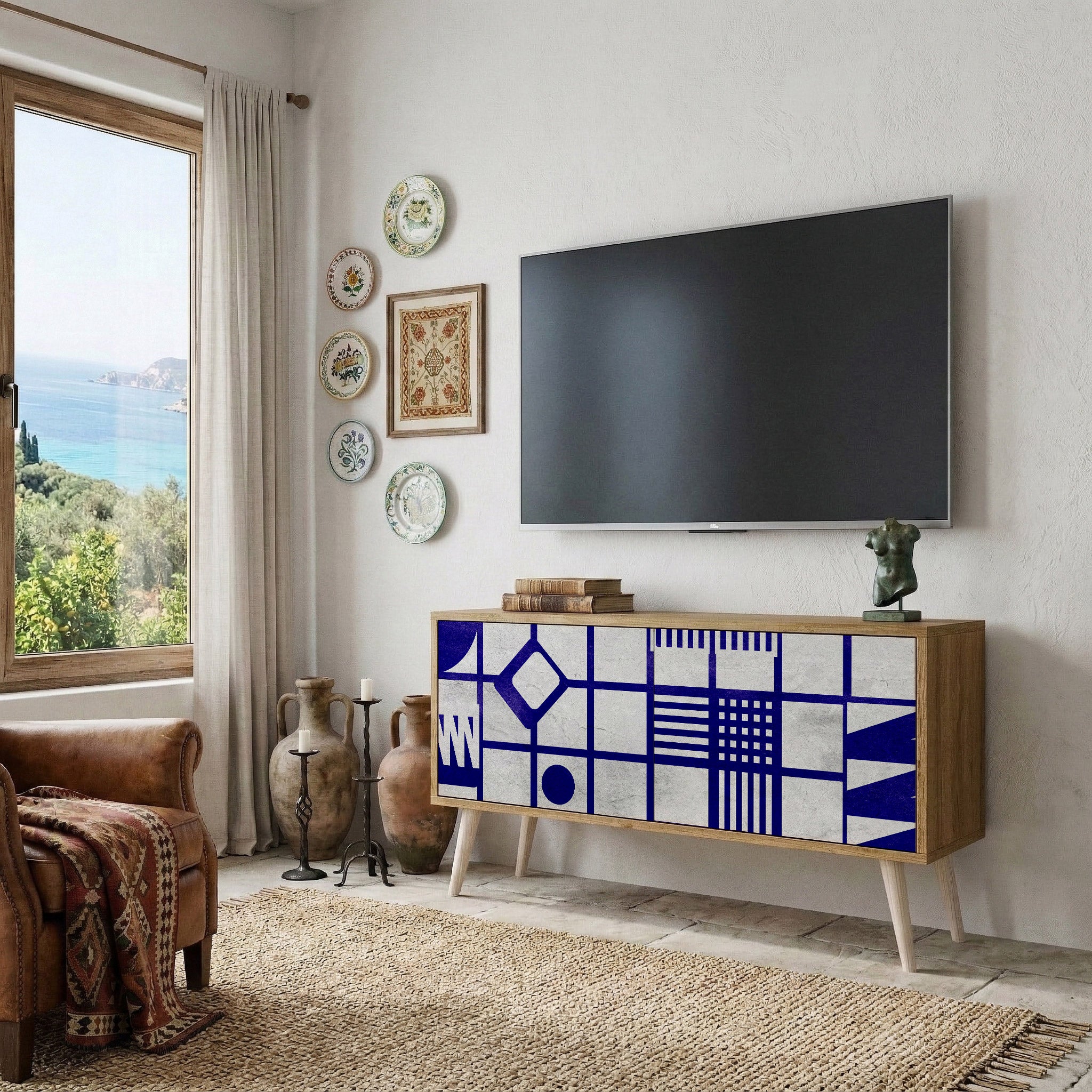 THE RIGHT PLACES Compact 2-Door TV Cabinet