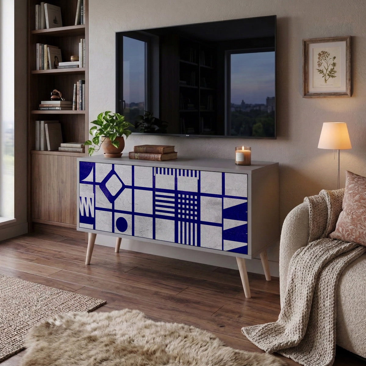 THE RIGHT PLACES Mueble de TV Compacto de 2 puertas
