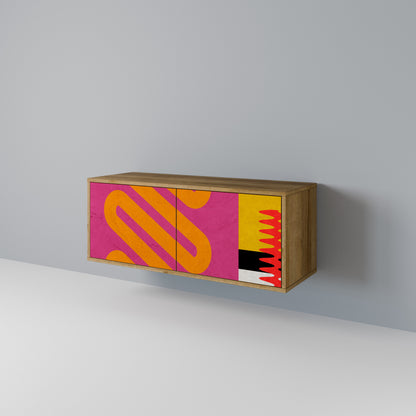 VIVID ART Mueble de TV Compacto de 2 puertas