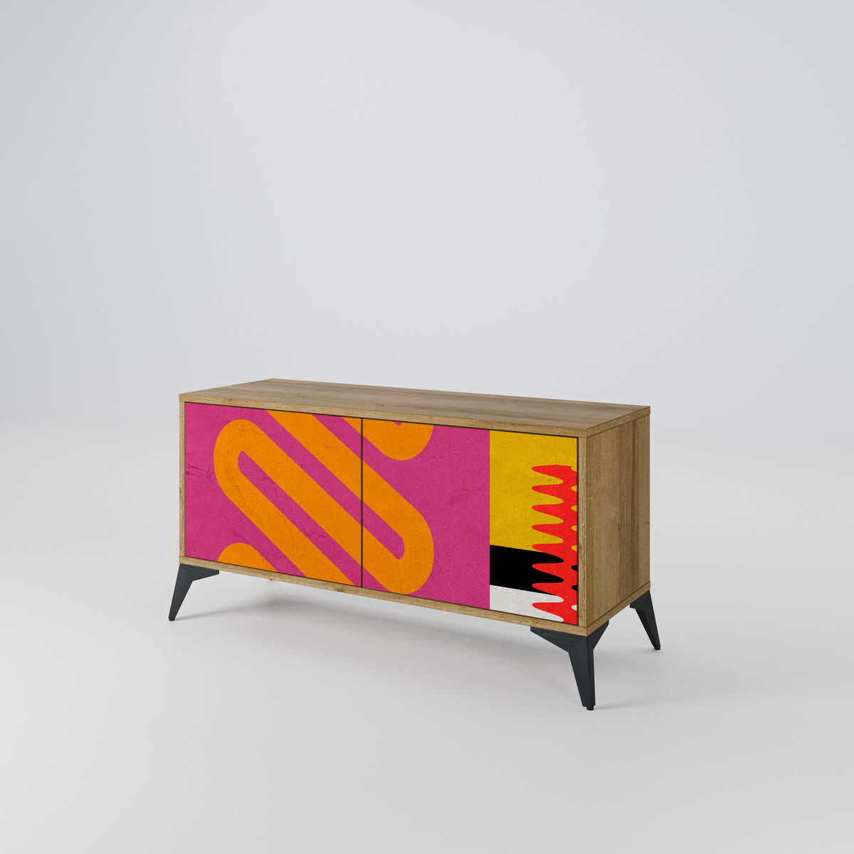 VIVID ART Mueble de TV Compacto de 2 puertas