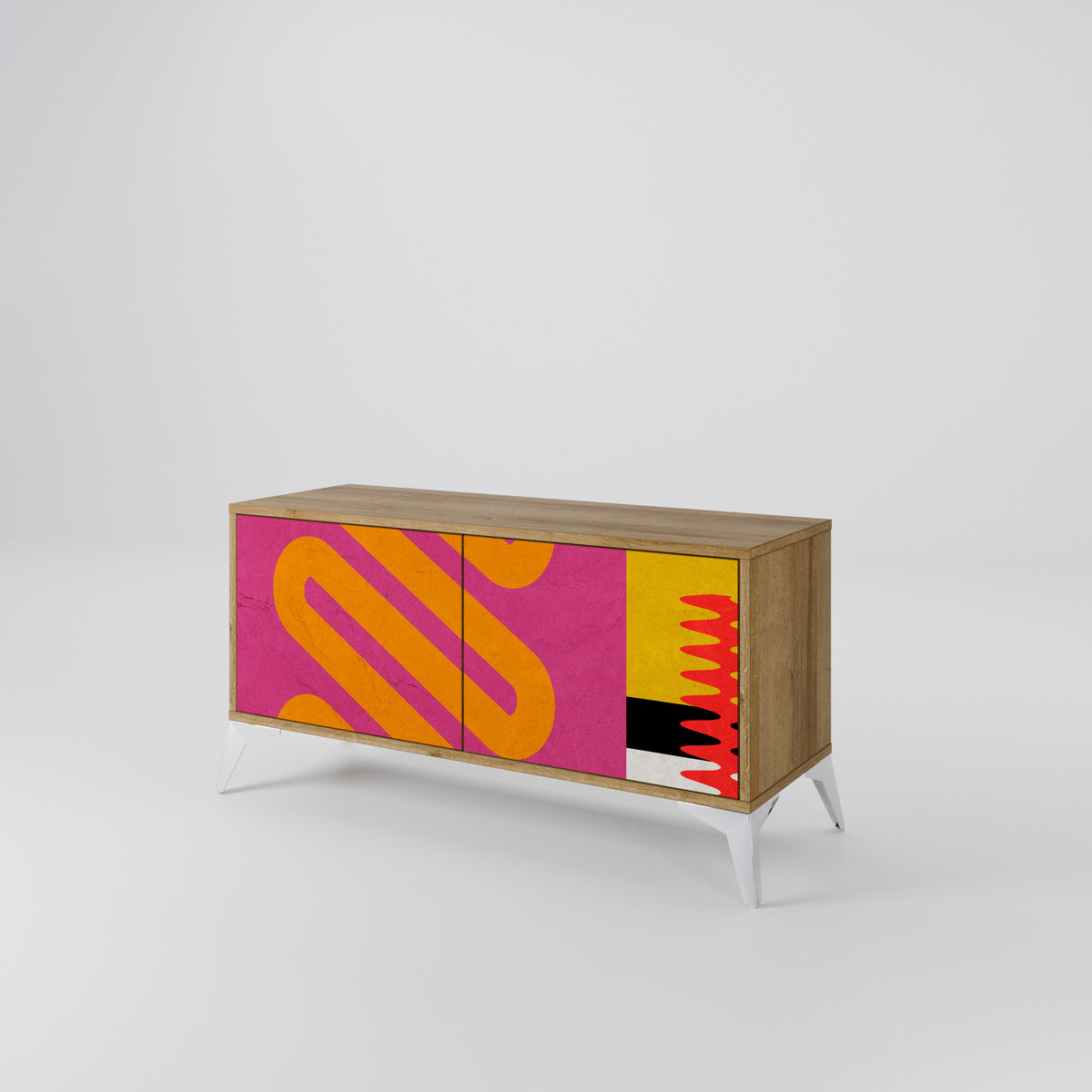 VIVID ART Mueble de TV Compacto de 2 puertas