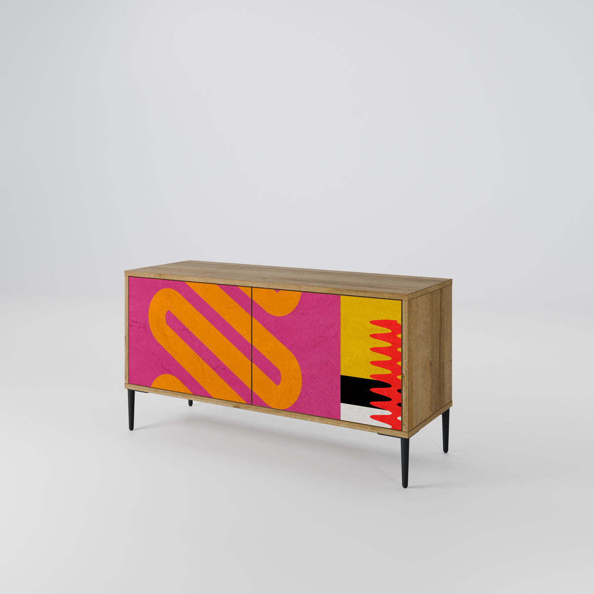 VIVID ART Mueble de TV Compacto de 2 puertas