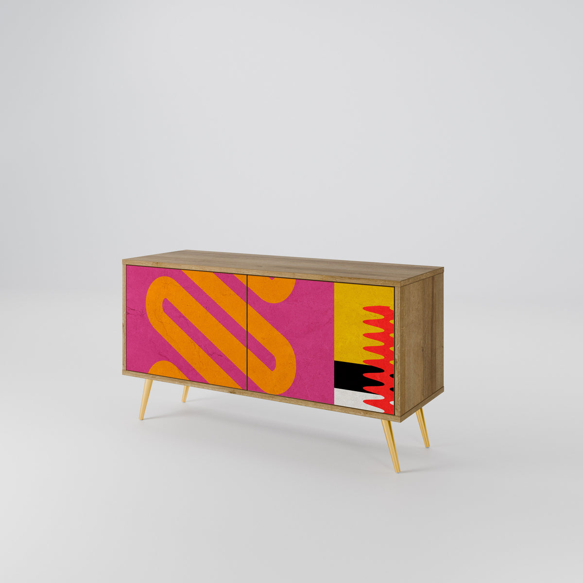 VIVID ART Mueble de TV Compacto de 2 puertas