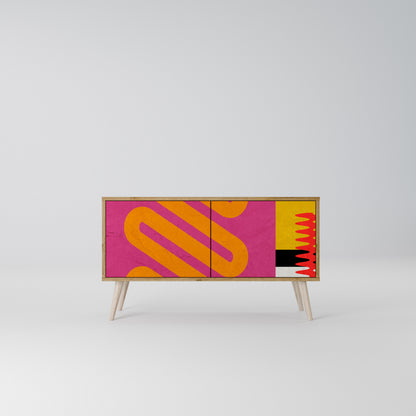 VIVID ART Mueble de TV Compacto de 2 puertas