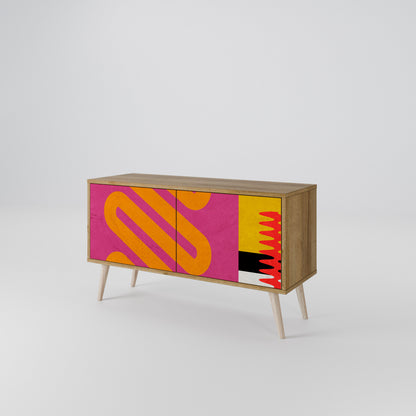 VIVID ART Mueble de TV Compacto de 2 puertas