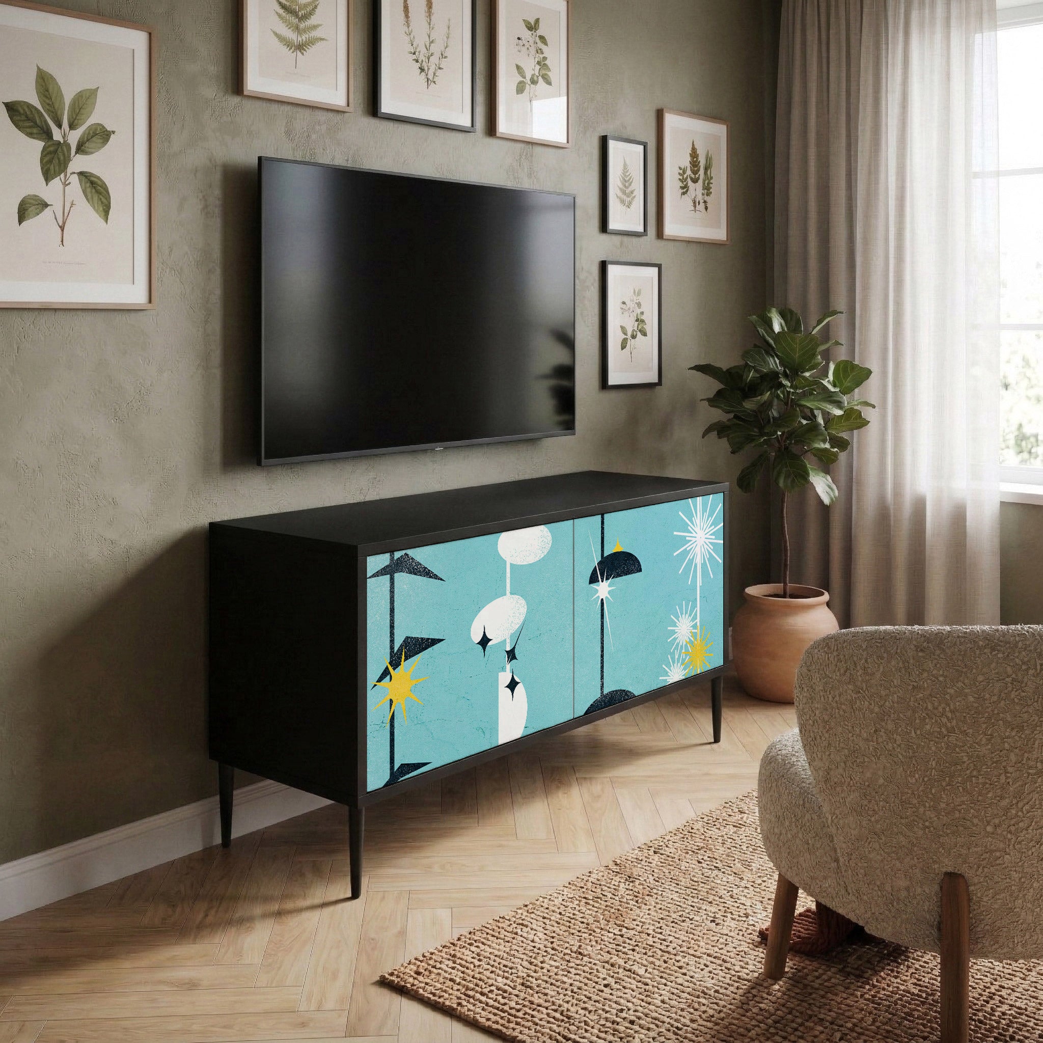 PATHS TO HAPPINESS Compact 2-Door TV Cabinet