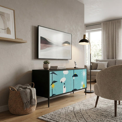 PATHS TO HAPPINESS Mueble de TV Compacto de 2 puertas