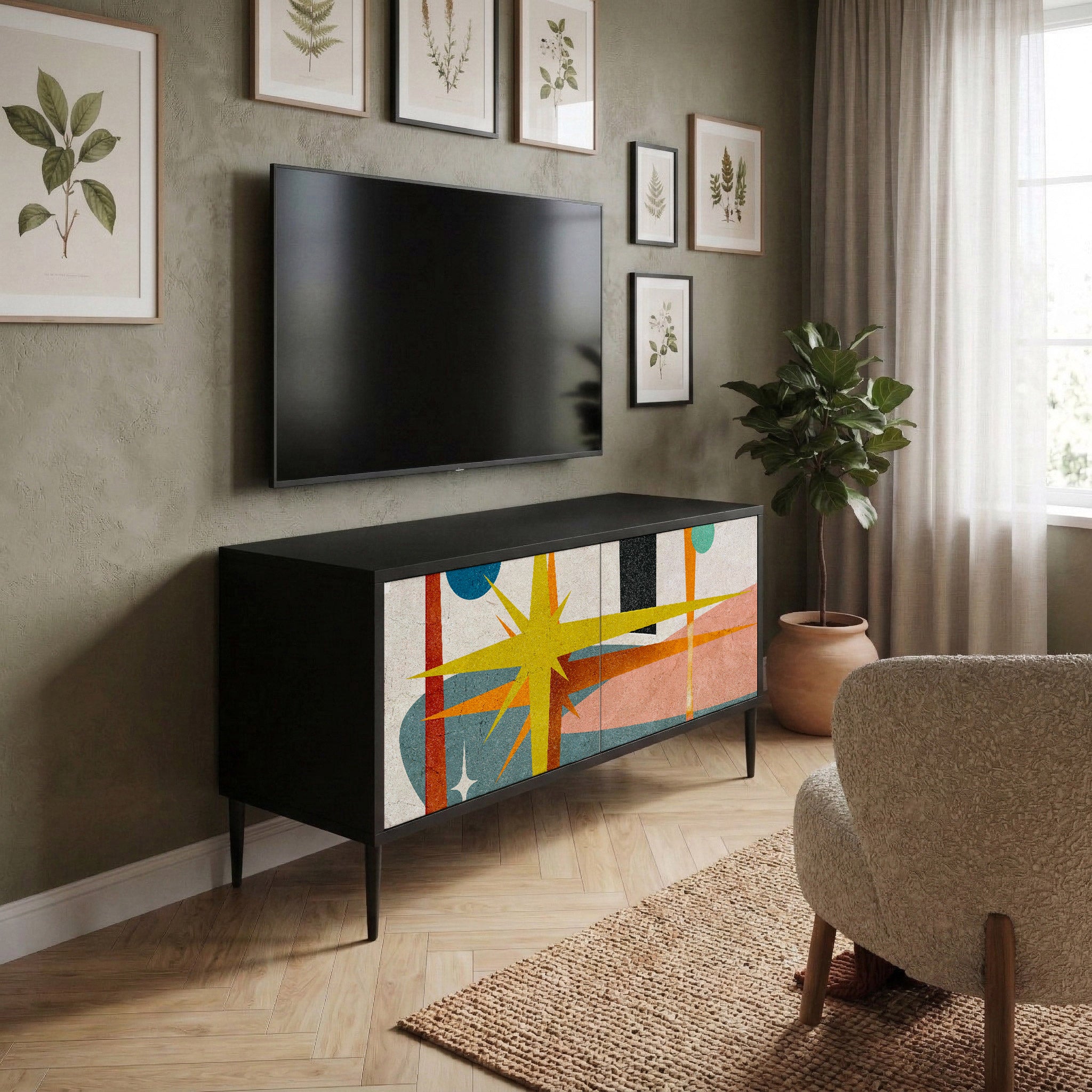 INTERSTELLAR VIBES Mueble de TV Compacto de 2 puertas