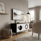 BLACK AND WHITE COMBINATION Mueble de TV Compacto de 2 puertas
