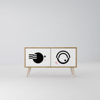 BLACK AND WHITE COMBINATION Mueble de TV Compacto de 2 puertas