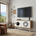 BLACK AND WHITE COMBINATION Mueble de TV Compacto de 2 puertas