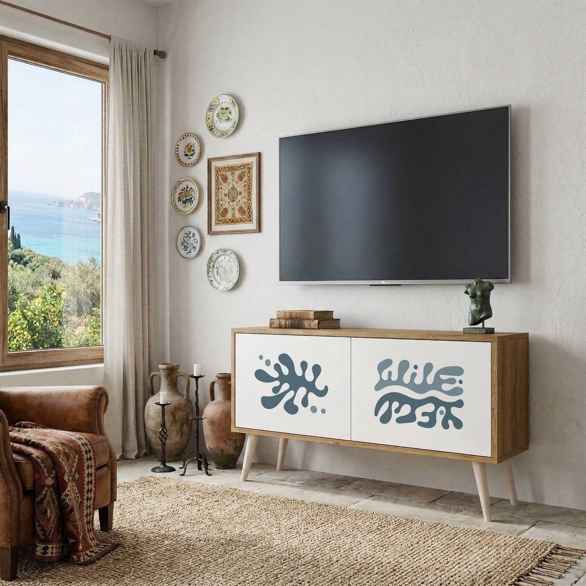 WONDERLAND VEGETATION Mueble de TV Compacto de 2 puertas