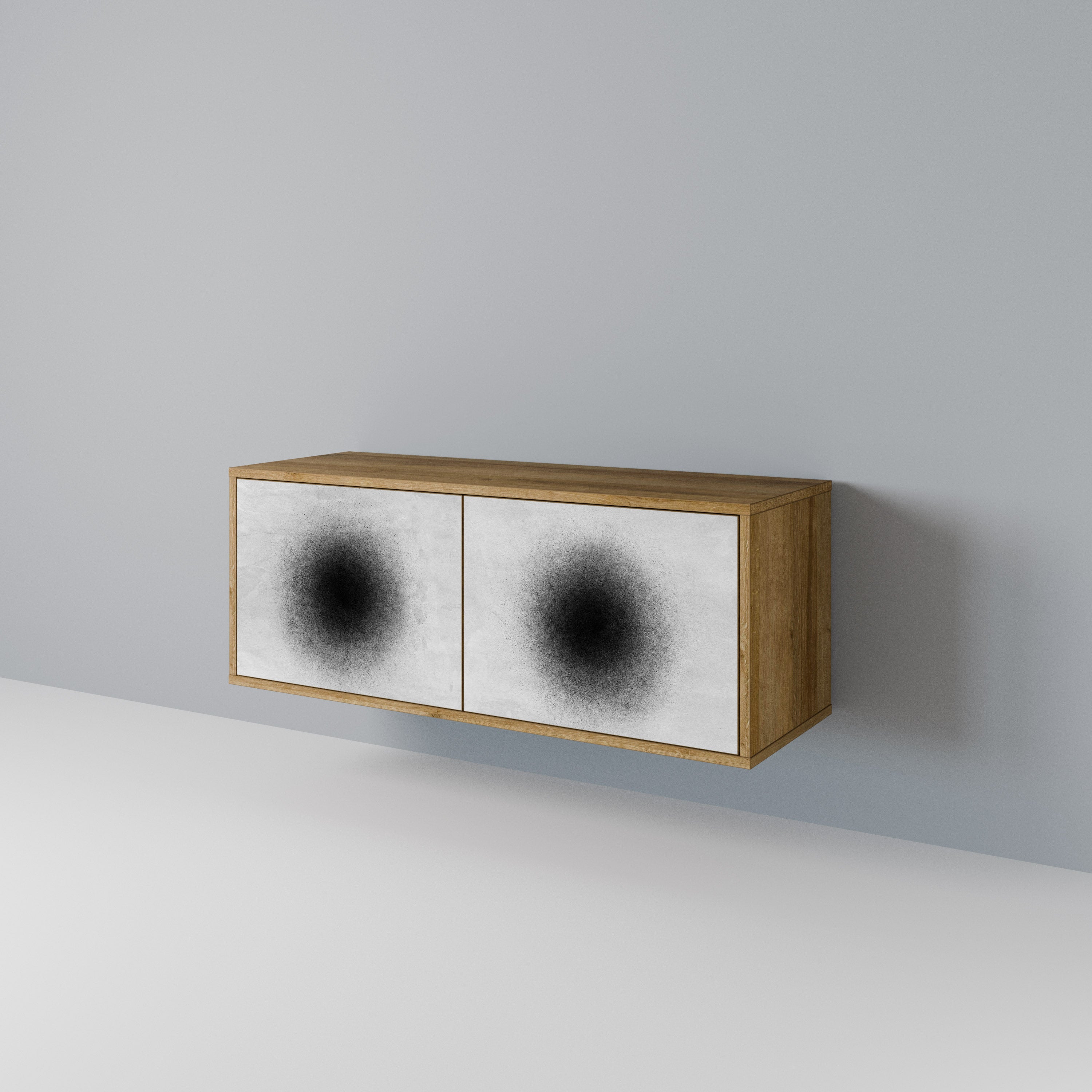 BLACK HOLE Mueble de TV Compacto de 2 puertas