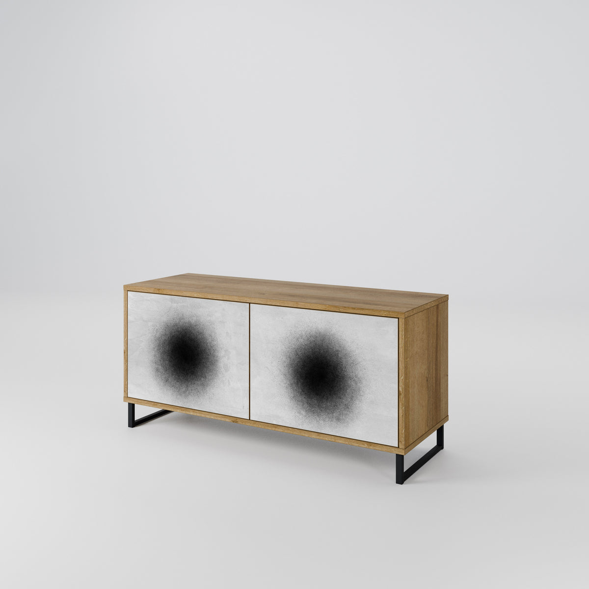 BLACK HOLE Mueble de TV Compacto de 2 puertas