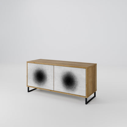 BLACK HOLE Mueble de TV Compacto de 2 puertas