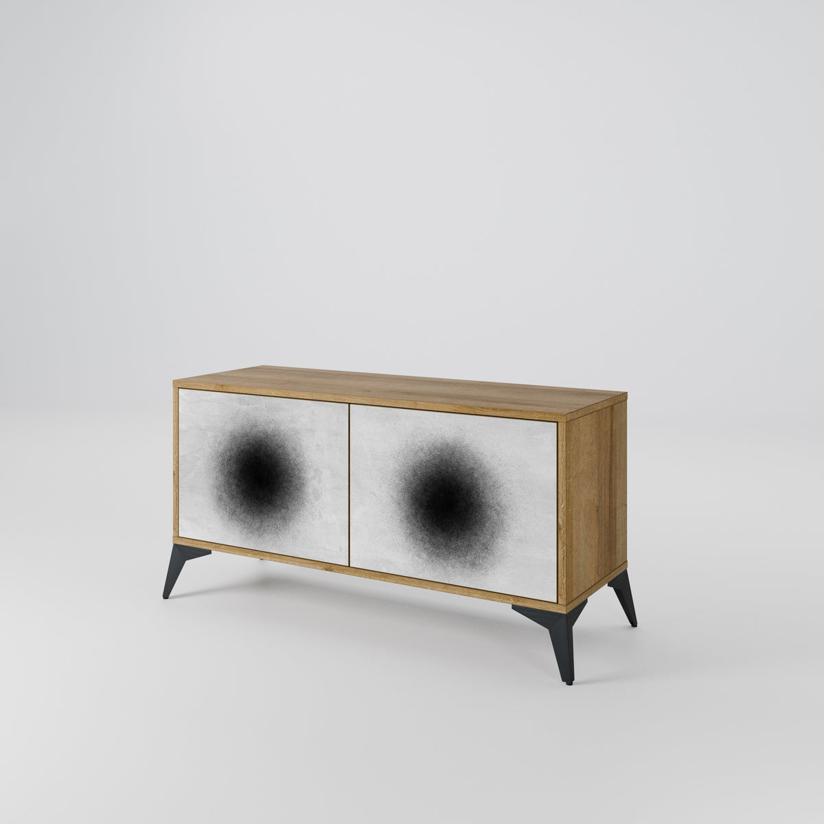 BLACK HOLE Mueble de TV Compacto de 2 puertas
