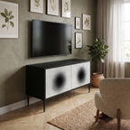 BLACK HOLE Mueble de TV Compacto de 2 puertas