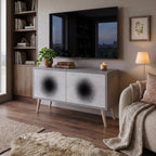 BLACK HOLE Mueble de TV Compacto de 2 puertas