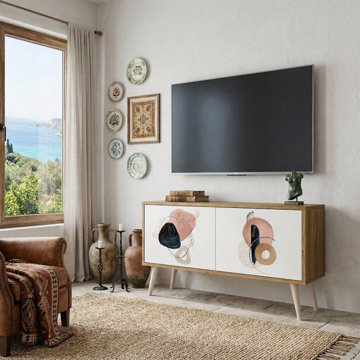 COLORFUL SHAPES Mueble de TV Compacto de 2 puertas