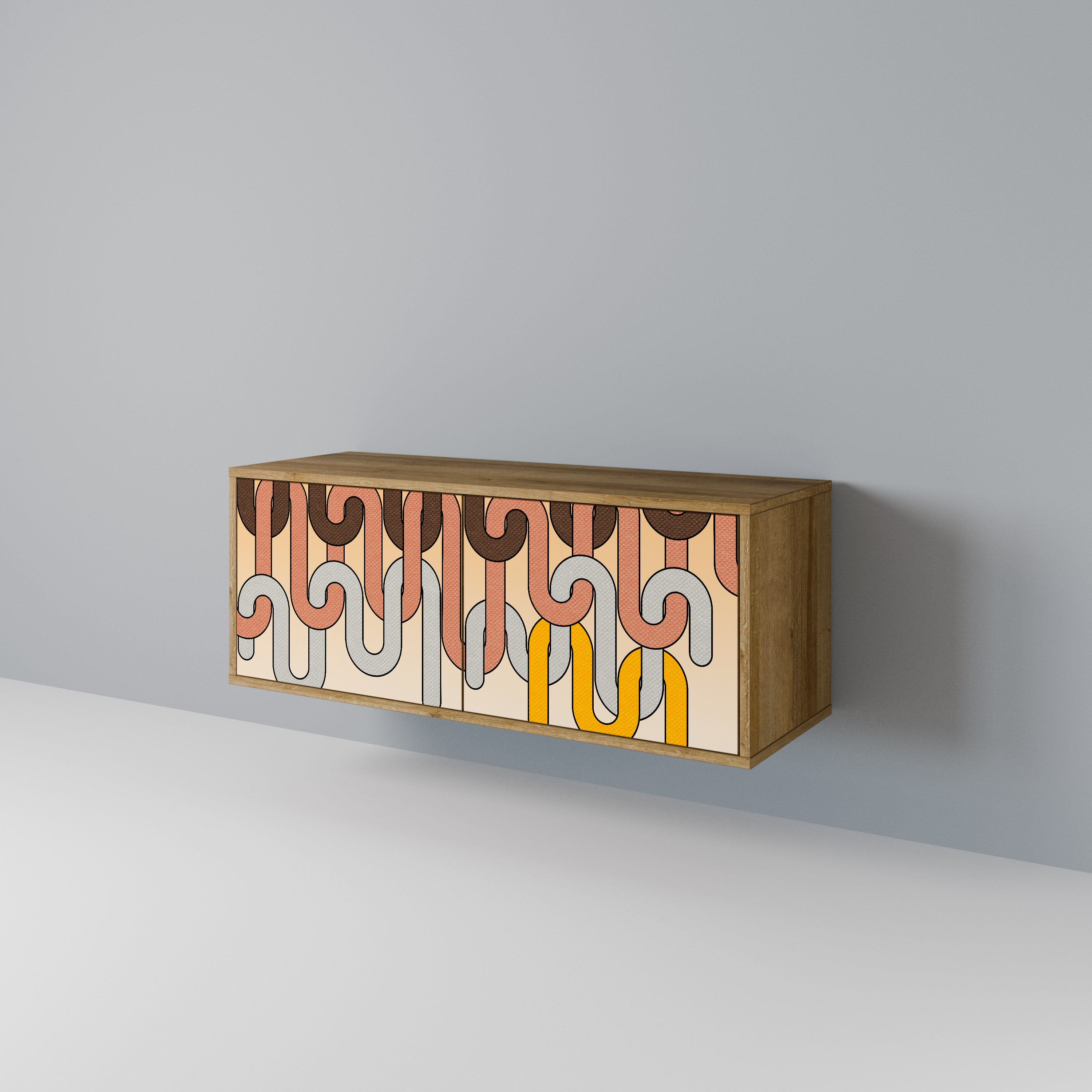 COLORFUL STRINGS Mueble de TV Compacto de 2 puertas