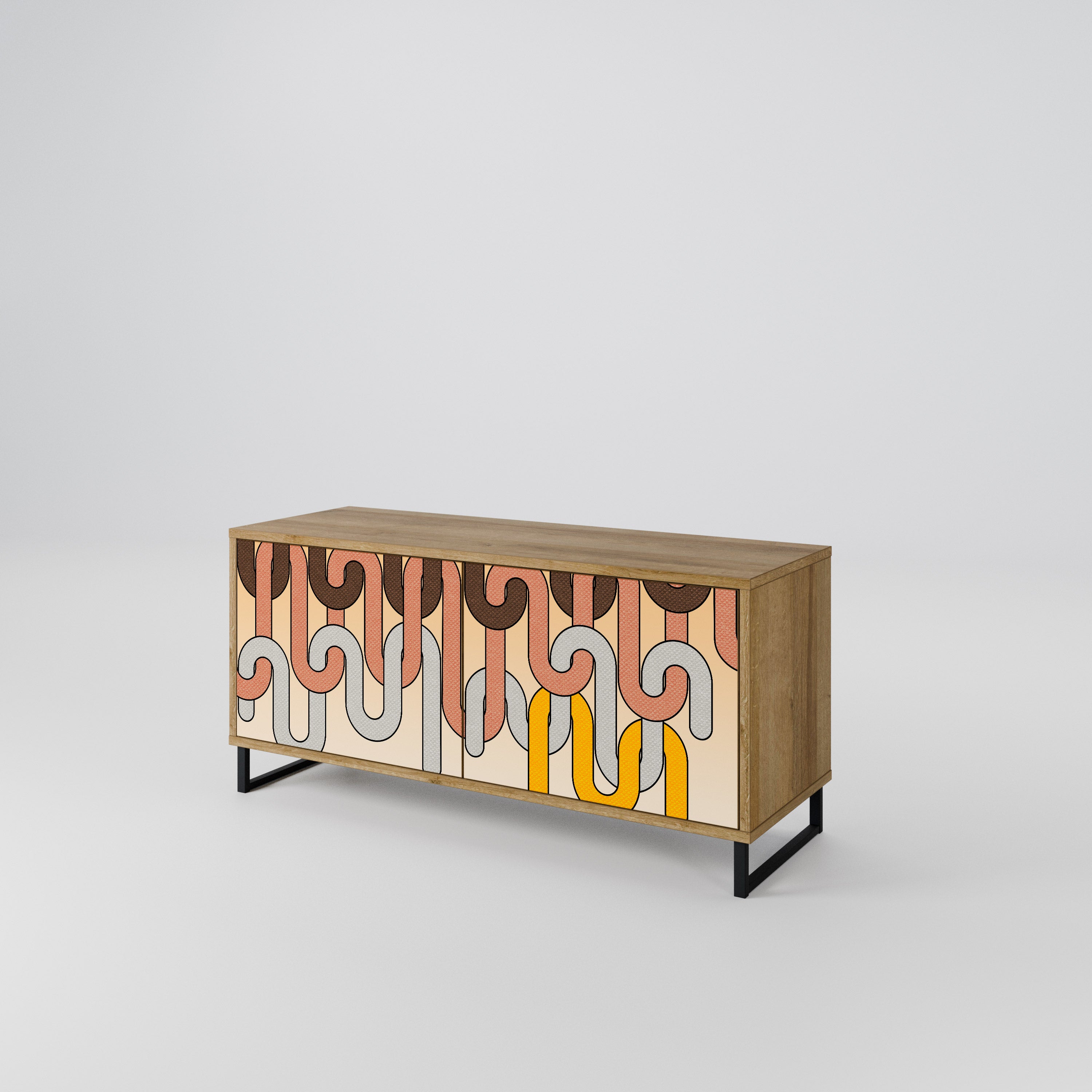 COLORFUL STRINGS Mueble de TV Compacto de 2 puertas